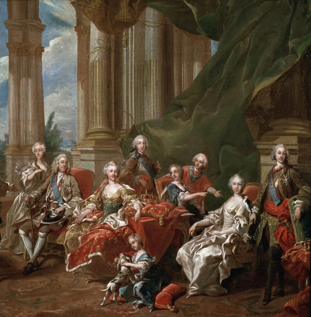 Ritratto di re Filippo V di Spagna, circondato dalla sua famiglia, dettaglio - Versailles